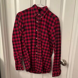 J Crew Red and Black Checkered Men's Shirt